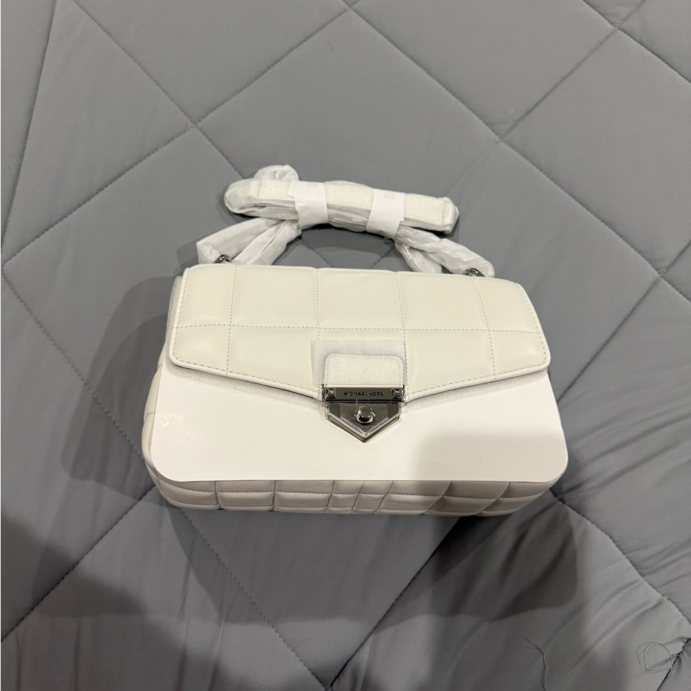 Michael Kors White Quilted Shoulder Bag